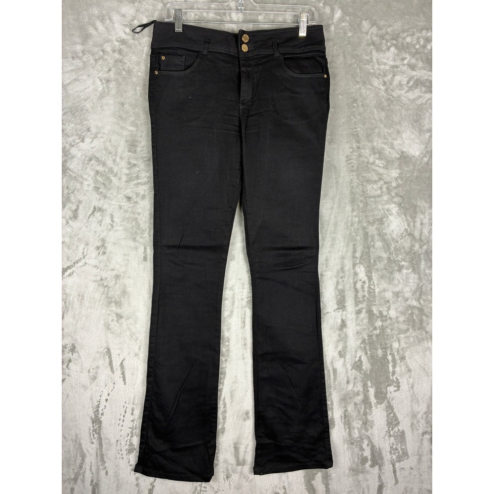 Studio F Womens Black Double Button Denim Jeans Made in Colombia Size 12